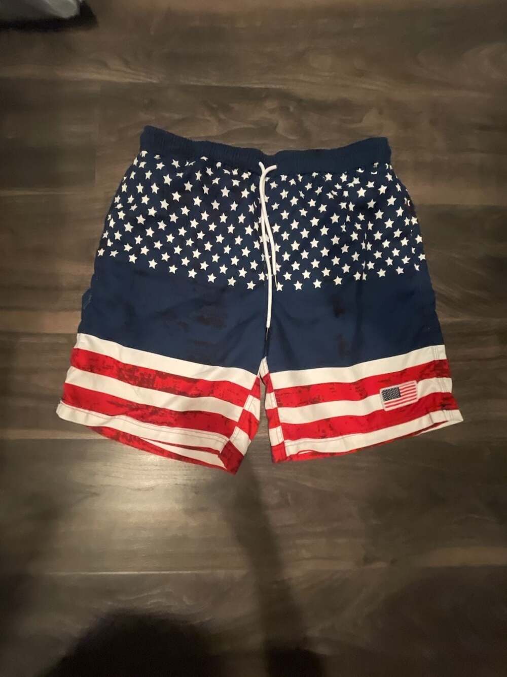 Spicy Tuna Men's USA American Flag Print Swim Trunks